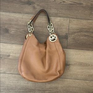 Michael Kors Tan Fulton Leather Shoulder Bag